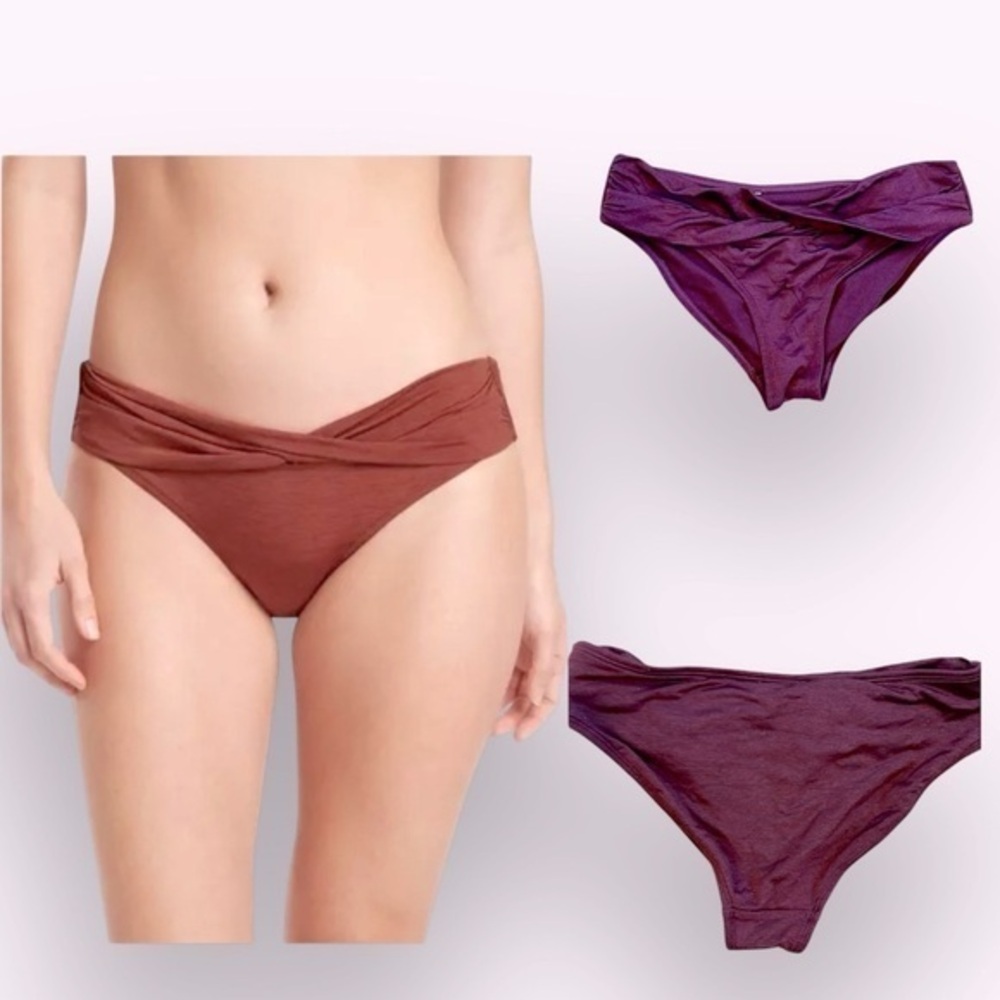 🇪🇸🐠Athleta bikini bottom purple twist front XXS
